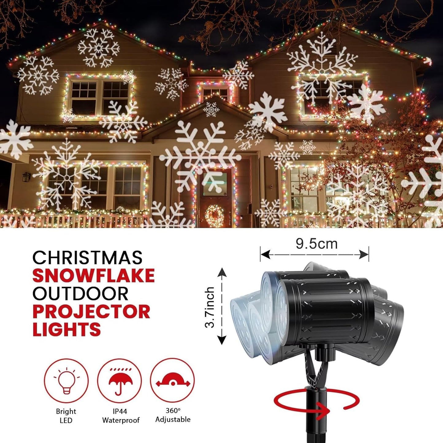 LUMINOUS Winters Night Snowflake Projector – Romantic Valentine's Day Gift for Couples, Snowy Light Display