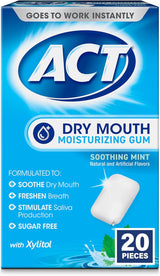 ACT Dry Mouth Gum – Conference Room Freshener for Discreet All-Day Saliva Support, Xylitol