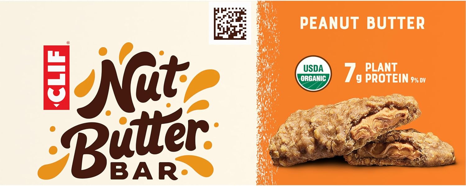 CLIF Nut Butter Bar Peanut Butter – Commuter Bag Snack for Long Commutes, 5-Pack