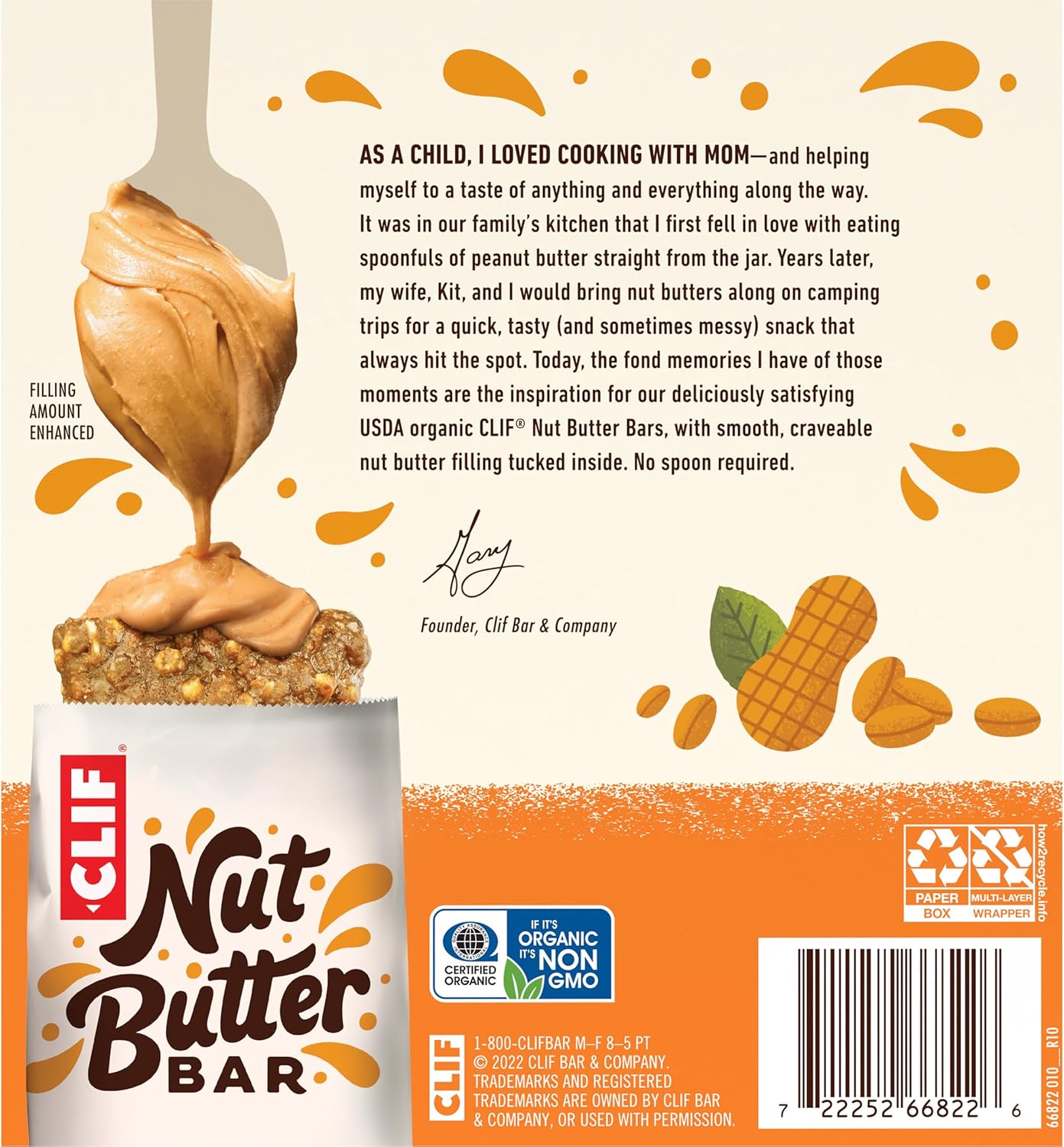 CLIF Nut Butter Bar Peanut Butter – Commuter Bag Snack for Long Commutes, 5-Pack