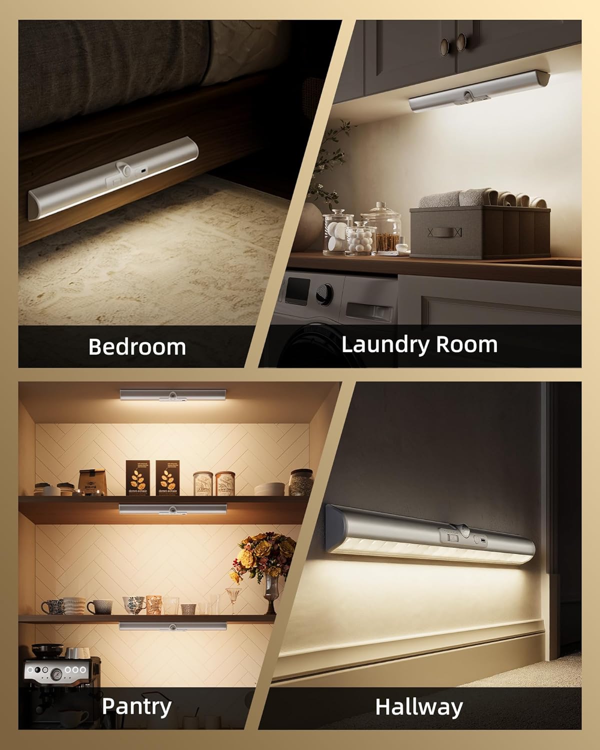 EZVALO Motion Sensor Closet Lights, 2 Pack — Dark-Only Auto Sensor Light to Prevent Nighttime Falls and Trips