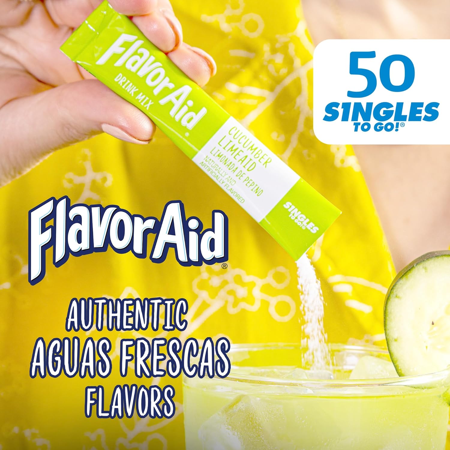 Flavor Aid Aguas Frescas Singles To Go – Sugar-Free Wellness Drink Mix for Cutting Soda and Juice Cravings, Variety Pack