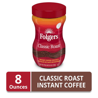 Folgers Classic Roast Instant Coffee – Compact Camping Coffee with No Gear or Brewing Setup