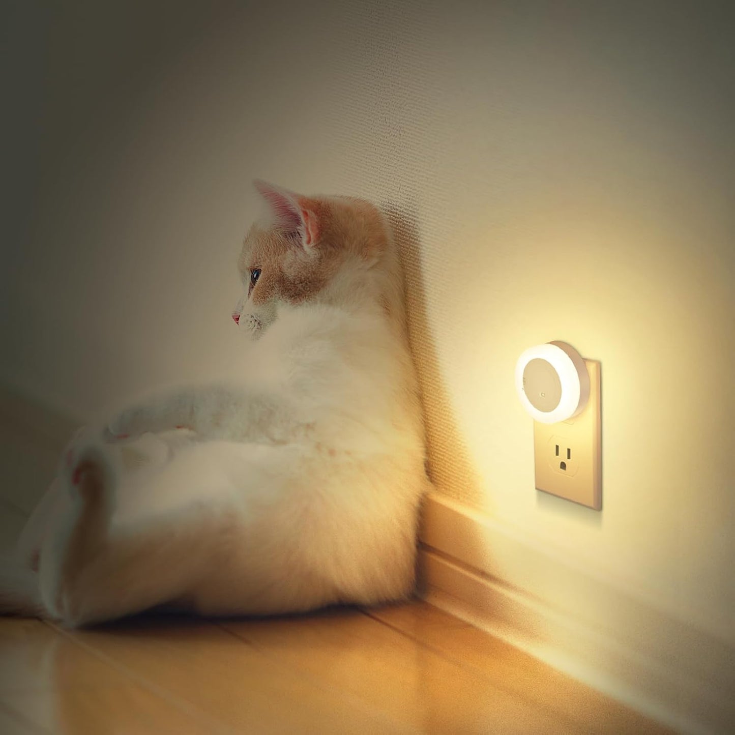 FOLKSMATE Night Light Plug in – Auto On Off Light Sensor for Seniors Aging in Place, No Heat No Flame