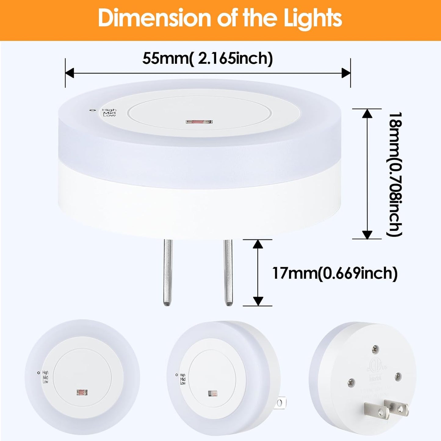 FOLKSMATE Night Light Plug in – Auto On Off Light Sensor for Seniors Aging in Place, No Heat No Flame