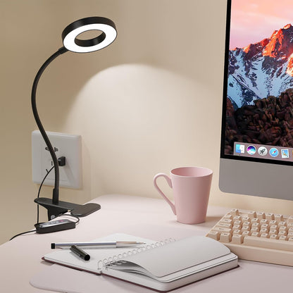 Foneso Clamp Light for Bedside Table – Romantic Valentine's Day Gift for Her, Memory Function and 30 Brightness Settings for Reading
