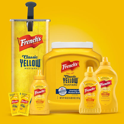 French's Classic Yellow Mustard, 105 oz – Camping and Picnic Mustard for Refillable Outdoor Squeeze Bottles and Tableside Dispensers