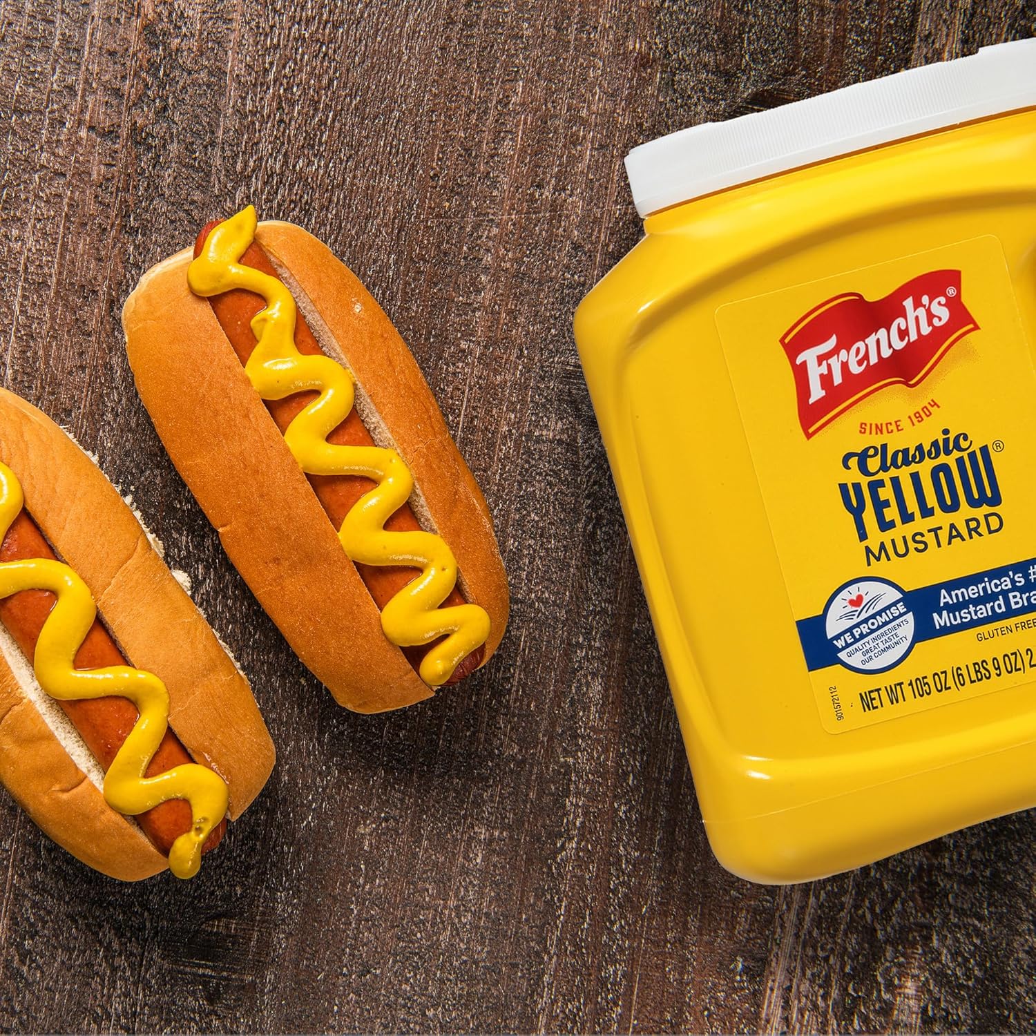 French's Classic Yellow Mustard, 105 oz – Camping and Picnic Mustard for Refillable Outdoor Squeeze Bottles and Tableside Dispensers