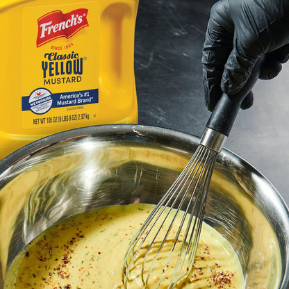 French's Classic Yellow Mustard, 105 oz – Camping and Picnic Mustard for Refillable Outdoor Squeeze Bottles and Tableside Dispensers