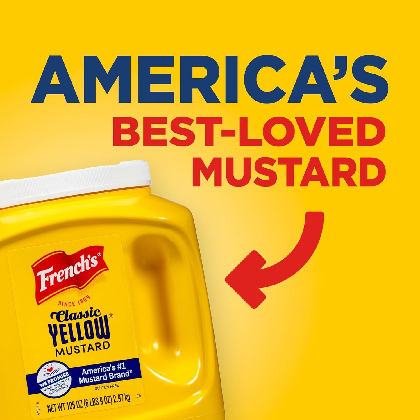 French's Classic Yellow Mustard, 105 oz – Camping and Picnic Mustard for Refillable Outdoor Squeeze Bottles and Tableside Dispensers