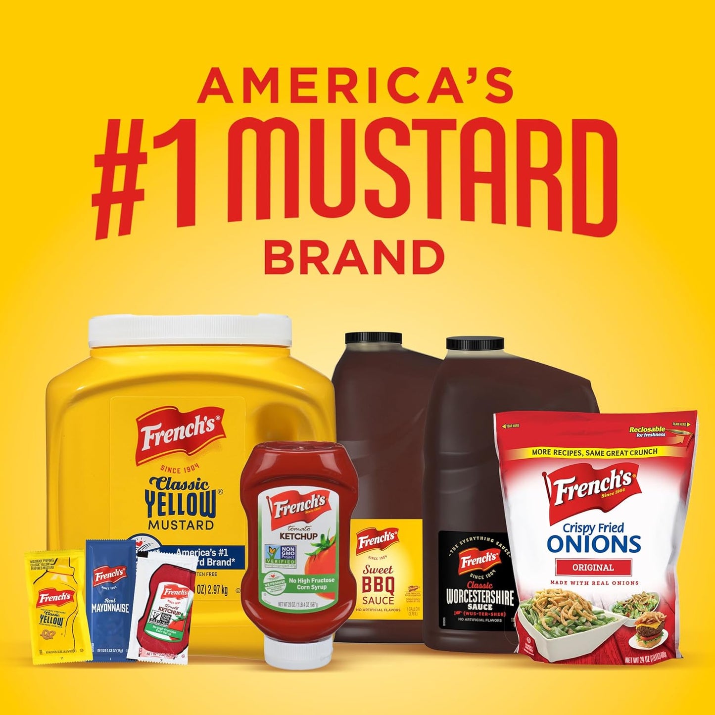 French's Classic Yellow Mustard, 105 oz – Camping and Picnic Mustard for Refillable Outdoor Squeeze Bottles and Tableside Dispensers