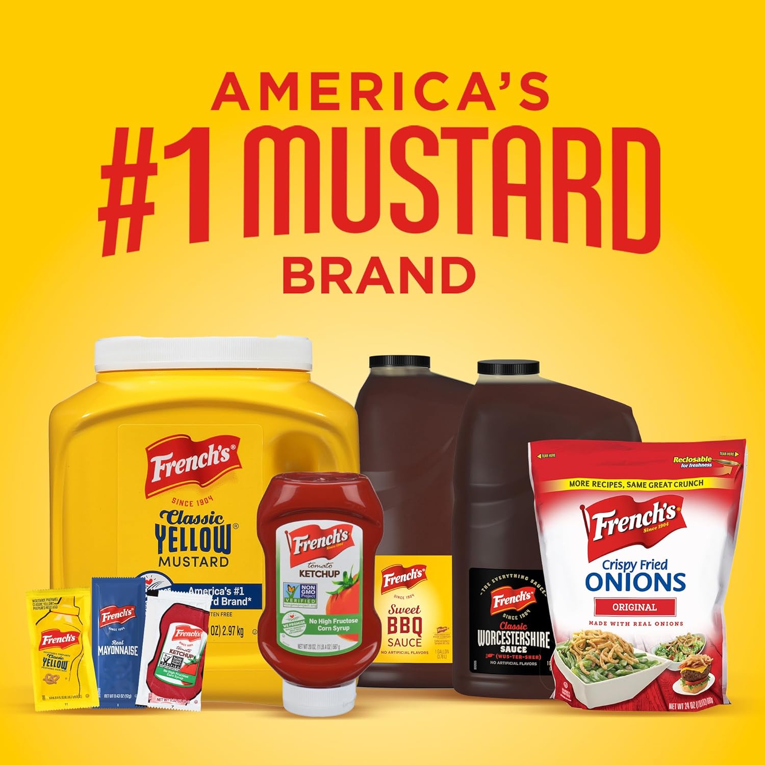 French's Classic Yellow Mustard, 105 oz – Camping and Picnic Mustard for Refillable Outdoor Squeeze Bottles and Tableside Dispensers