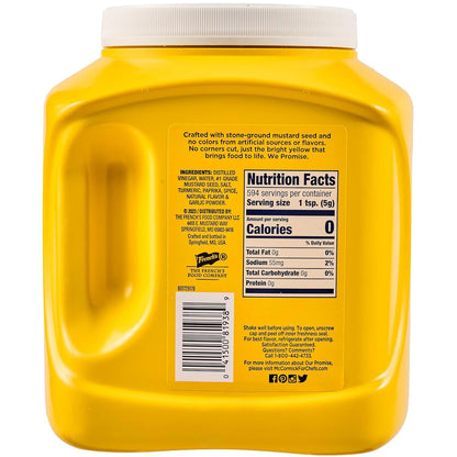 French's Classic Yellow Mustard, 105 oz – Camping and Picnic Mustard for Refillable Outdoor Squeeze Bottles and Tableside Dispensers