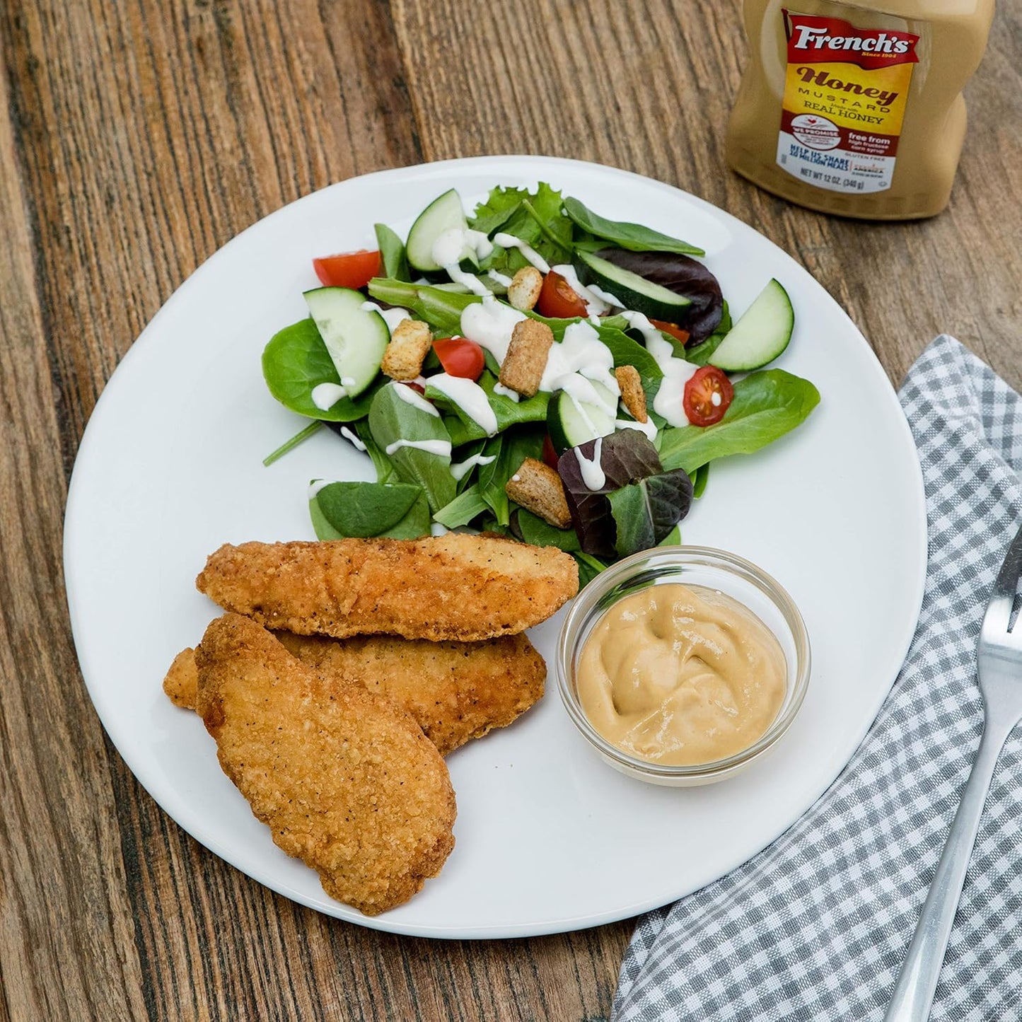 French's Honey Mustard, 12 oz – Patio and Backyard Grilling Glaze for Chicken, Sausages, and Veggies