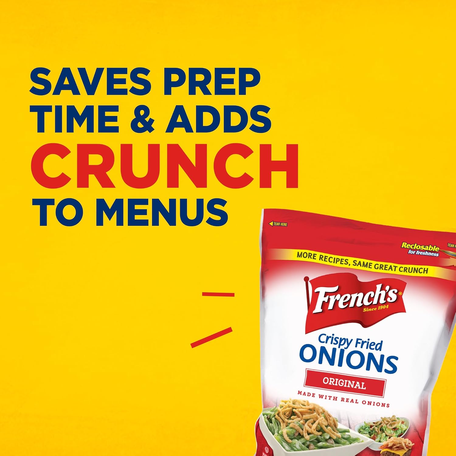 French's Original Crispy Fried Onions 24 oz – Crowd-Pleasing Holiday Gift for Family Food Lovers