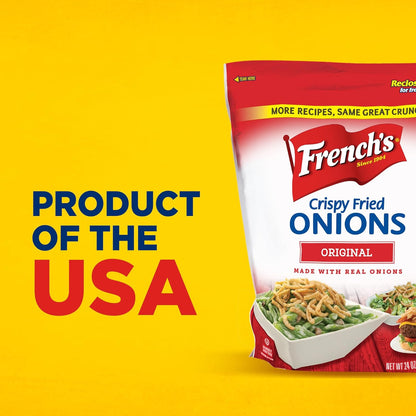 French's Original Crispy Fried Onions 24 oz – Crowd-Pleasing Holiday Gift for Family Food Lovers