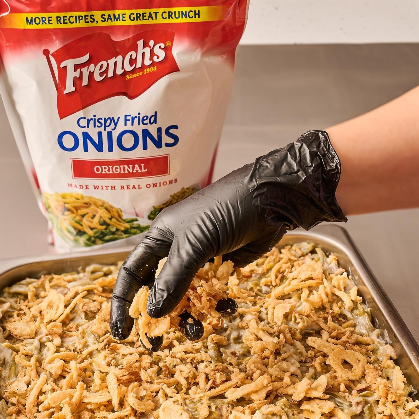 French's Original Crispy Fried Onions 24 oz – Crowd-Pleasing Holiday Gift for Family Food Lovers