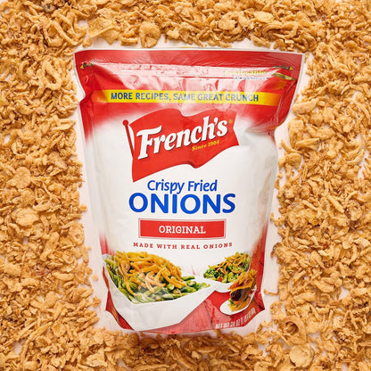 French's Original Crispy Fried Onions 24 oz – Crowd-Pleasing Holiday Gift for Family Food Lovers