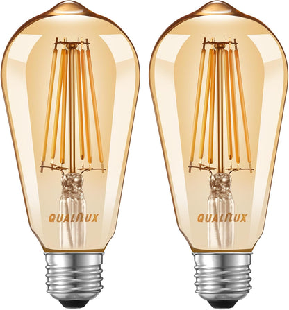 HQ-H027 Weather-Friendly Vintage Edison Bulbs for Backyard Patios, Decks, and Camp-Style Gatherings, 6.5W=60W