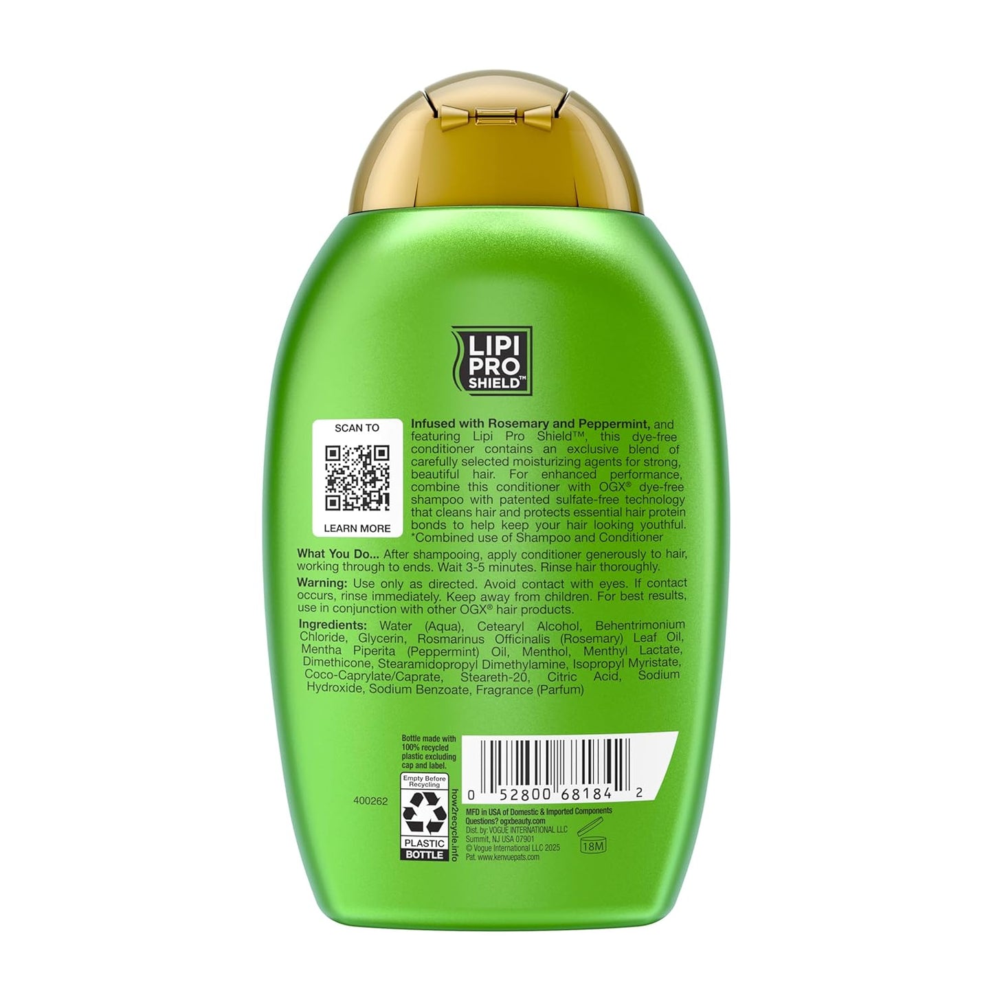 OGX Clarifying Strength + Rosemary Mint Conditioner – Thoughtful Self-Care Gift for Her, Sulfate-Free Oily Hair Care