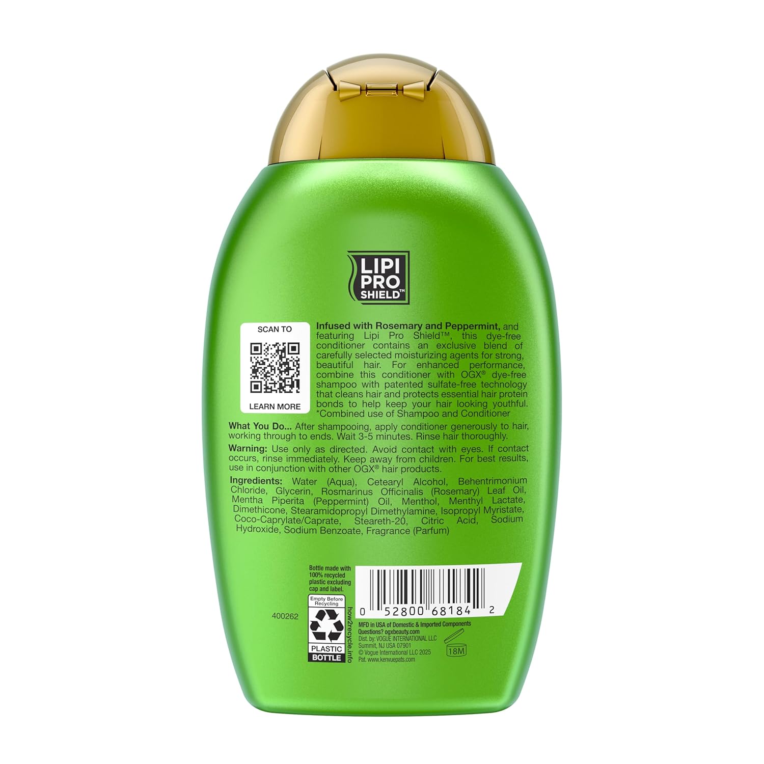 OGX Clarifying Strength + Rosemary Mint Conditioner – Thoughtful Self-Care Gift for Her, Sulfate-Free Oily Hair Care