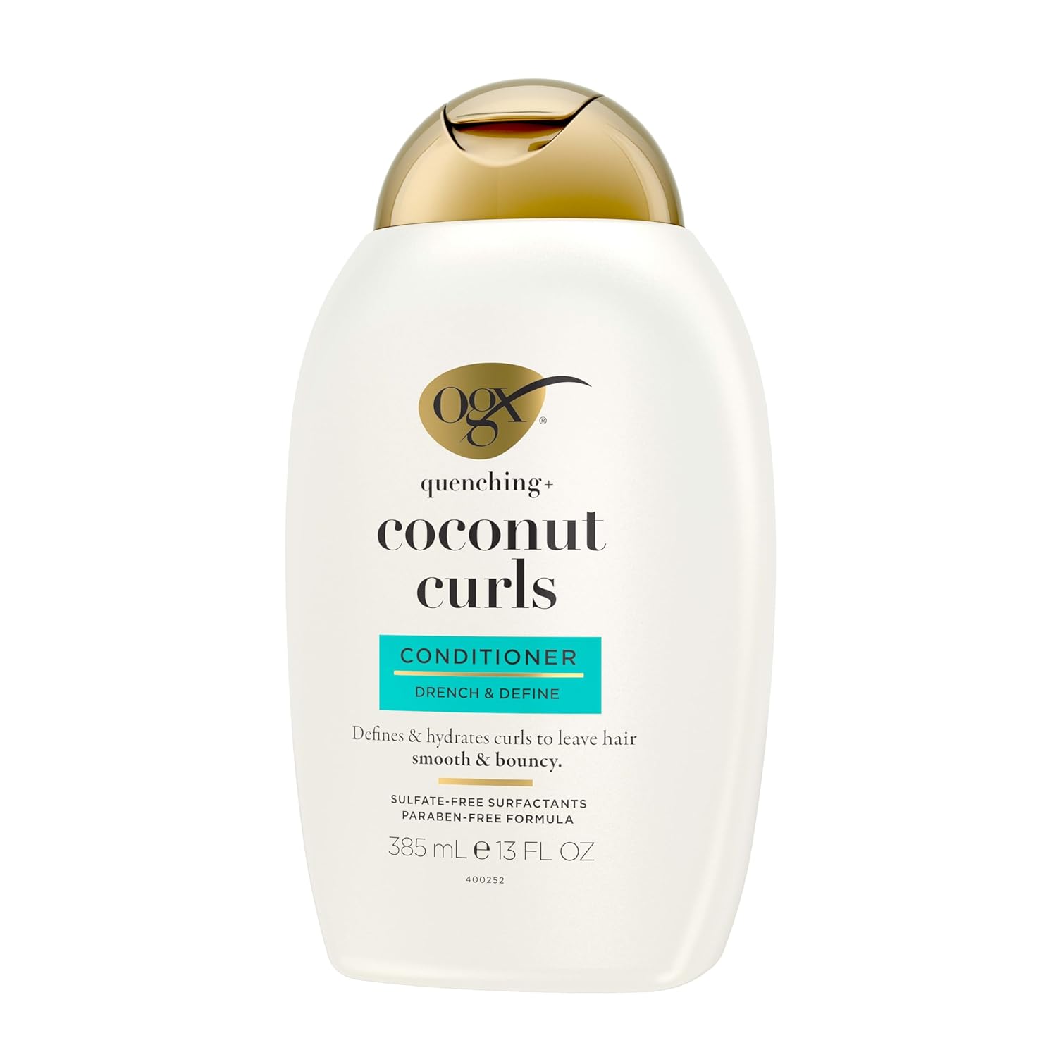 OGX Quenching + Coconut Curls Conditioner – Simple Curl Care for Uncluttered Vanities, 13 fl oz