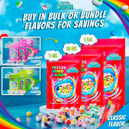Primary Colors Candy Freeze Dried Candy 10oz Allergen-Free Treat - 25-Year Shelf Life Guilt-Free Stockpiling for Health-Conscious Snackers