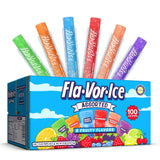 Fla-Vor-Ice 1.5 Oz Freezer Tubes – Camping and Sports Field Cool-Down Snack with Thick Leak-Proof Sleeves, 100 Count